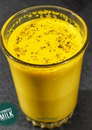 A picture of Turmeric Milk - Immunity Boosting Drink OR Turmeric Latte.