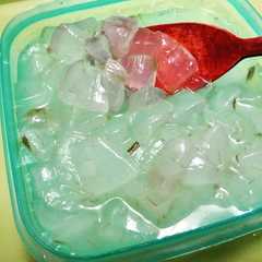 A picture of Nata de Coco Lidah Buaya #SpecialFoodForAutism.
