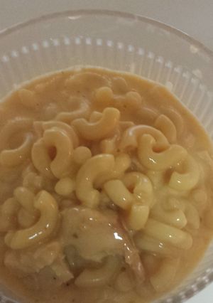 A picture of Stove Top Mac n Cheese a/k/a never buy the boxed stuff again.