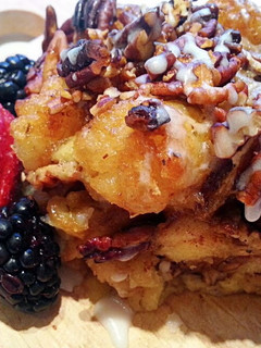 A picture of Ray's Cinnamon Roll Breakfast Casserole.