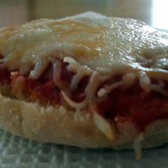 A picture of English Muffin pizzas.