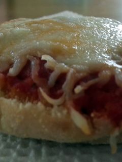 A picture of English Muffin pizzas.