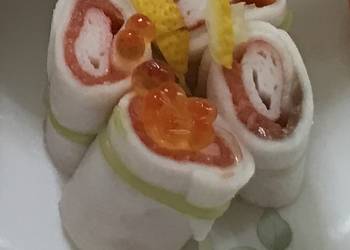 Easiest Way to Prepare Yummy Salmon roll with pickles thinsliced turnips