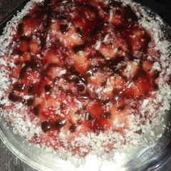 A picture of Strawberry jam cake.