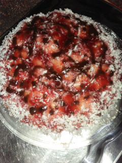 A picture of Strawberry jam cake.