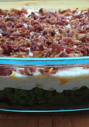 A picture of Seven (7) Layer Salad.