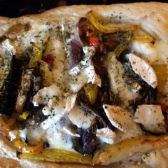 A picture of Grace's Mediterranean and Goat's Cheese Pie.