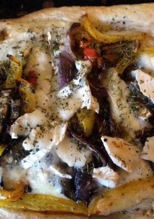 A picture of Grace's Mediterranean and Goat's Cheese Pie.
