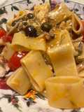 Calamarata con pomodorini e lanzardi