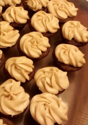 A picture of Chocolate Velvet Cupcakes with Browned-Butter-Cinnamon-Cream-Cheese Frosting (from.