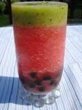Watermelon & Kiwi Slush with Tapioca Pearls