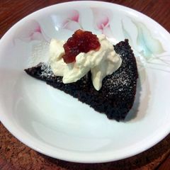 A picture of Swedish Sticky Chocolate Cake (Kladdkaka).
