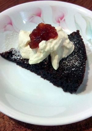 A picture of Swedish Sticky Chocolate Cake (Kladdkaka).