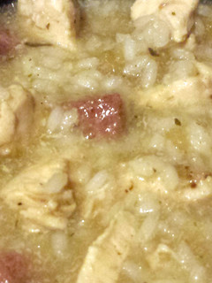 A picture of Elisa's Asopao de Pollo (Chicken & Rice Soup).