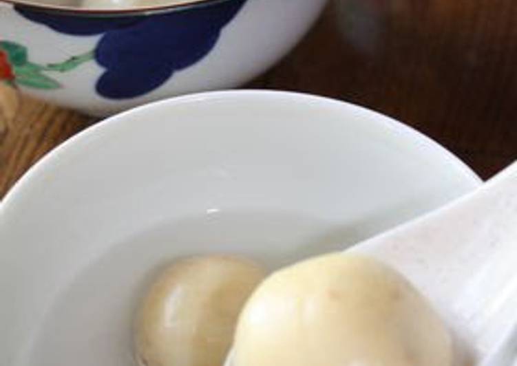 Recipe of Perfect Dousha-yuan - Boiled Shiratama Rice Cakes Stuffed with Sweet Bean Paste