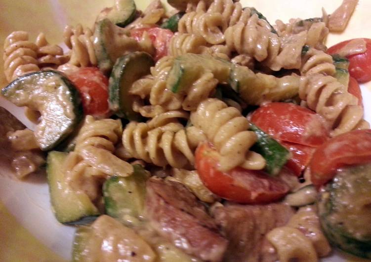 Simple Way to Make Ultimate skye’s parmesan pasta with sausage & zucchini