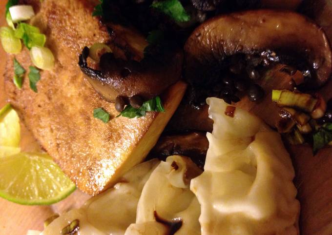 How to Make Super Quick Homemade Sprouted tofu with mushrooms and lentils