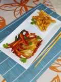Tofu Sticks mit Pak Choi,Möhren und frischem Koriandergrün