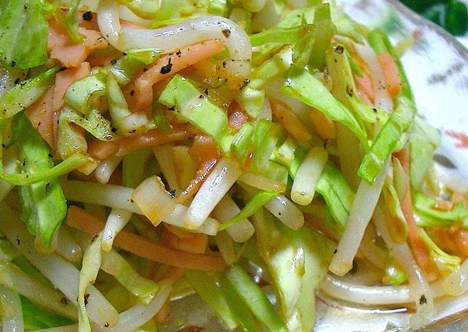 Spicy Spring Cabbage and Bean Sprout Salad