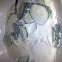 A picture of Sour cream cucumbers.