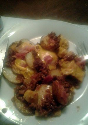 A picture of sloppy potatoes.