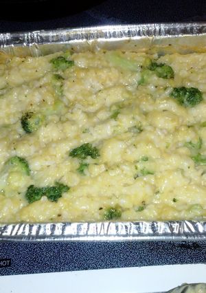 A picture of Cheesy Rice and Broccoli.