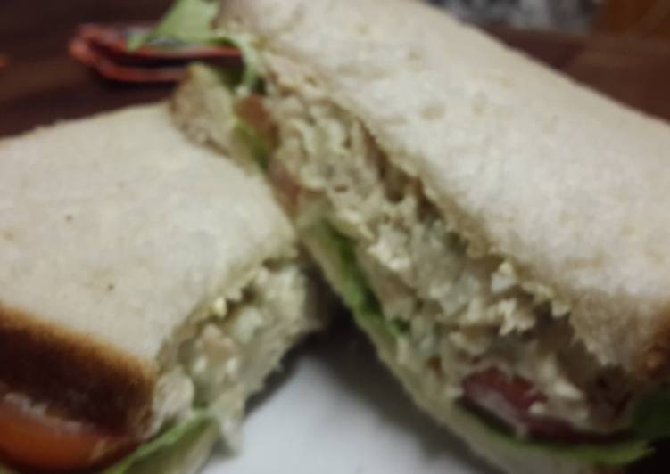 Recipe of Super Quick Homemade Chicken Mayo Sandwich.