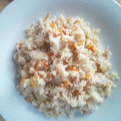 A picture of Rice and potatoes.