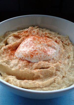 A picture of Peanut Butter Hummus.
