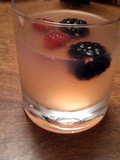 A picture of mixed berry lemonade.