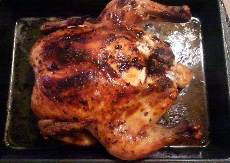 Easiest Way to Make Super Quick Homemade Garlic butter slathered roasted chicken