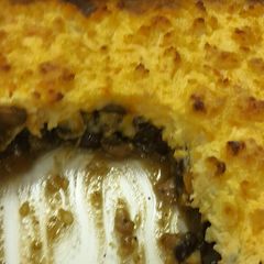 A picture of Vegetarian Cottage Pie with cheesy carrot potato mash.