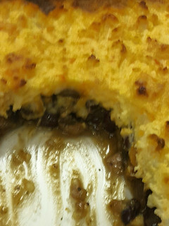 A picture of Vegetarian Cottage Pie with cheesy carrot potato mash.