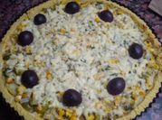 Una foto de polenta con queso y choclo