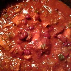 A picture of multi meat chili.
