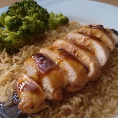 A picture of Vickys Sticky Caramel Chicken, GF DF EF SF NF.