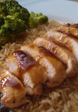 A picture of Vickys Sticky Caramel Chicken, GF DF EF SF NF.