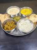 Maharashtrian Thali For Lunch -Fry Bhindi, Bhhat,Varan, Kharda, Chapati, Kheer