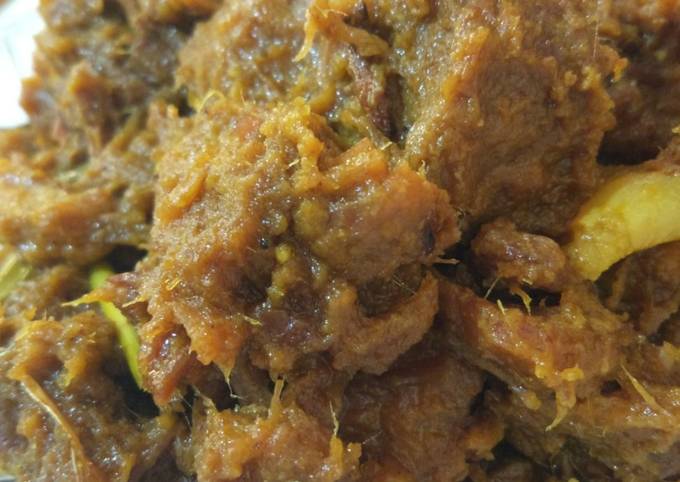 Cara Gampang Menyiapkan Rendang daging presto tanpa kelapa sangrai Anti Gagal