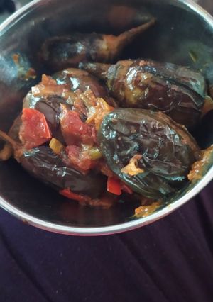 A picture of Bharwa baigan.