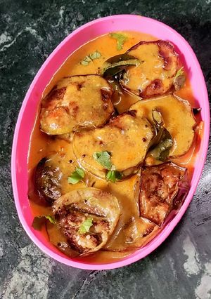 A picture of Brinjal Kadhi.