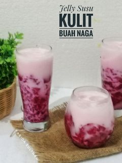 Foto resep Jelly Susu Kulit Buah Naga