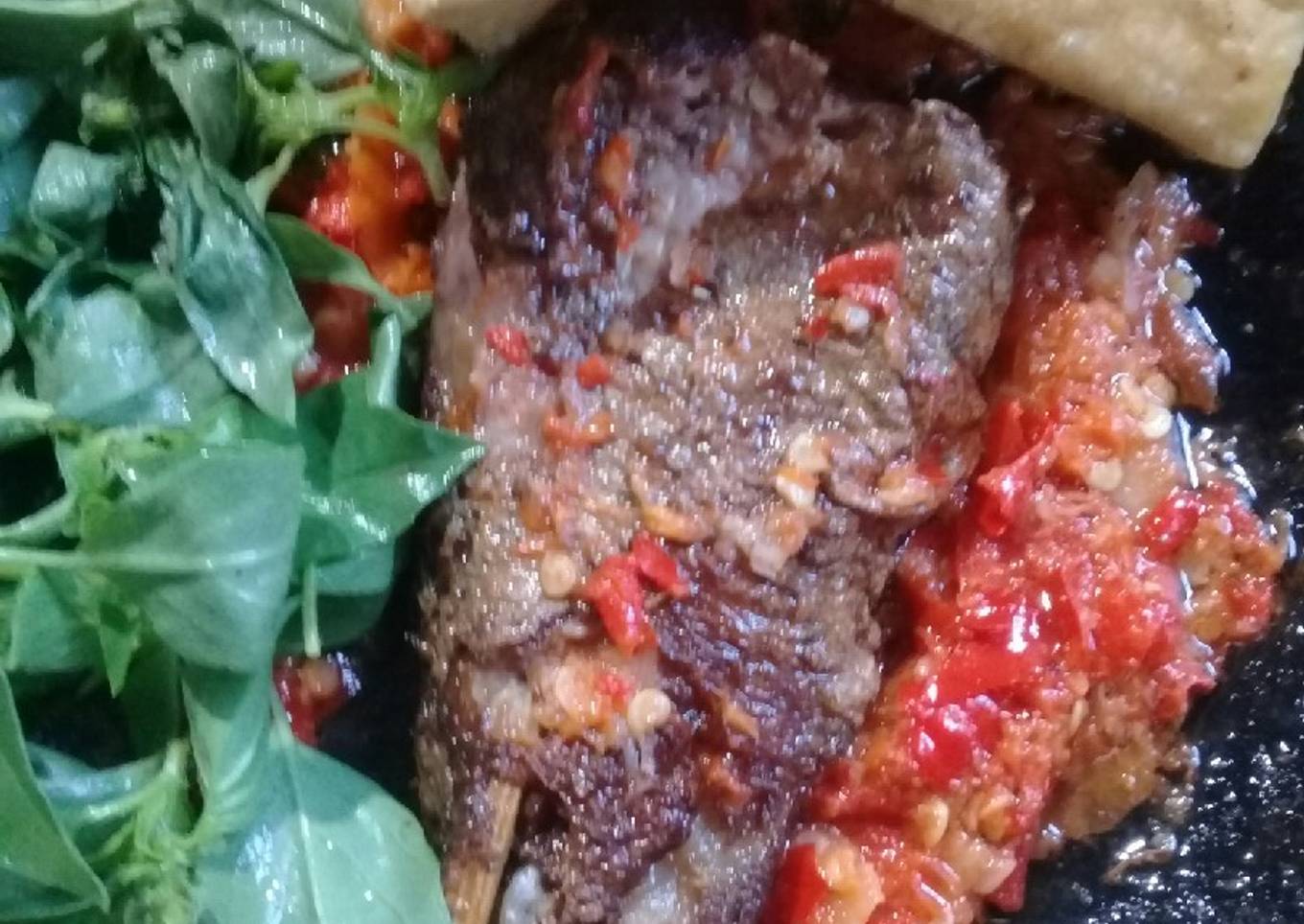 Penyet ikan manyung asap Jogja