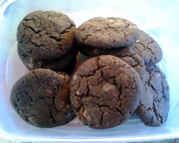 Without Fail Making Recipe Chewy Double Chocolate Cookies Recipe Delicious Perfect