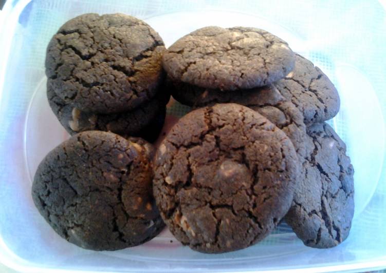 Steps to Prepare Ultimate Chewy Double Chocolate Cookies Recipe