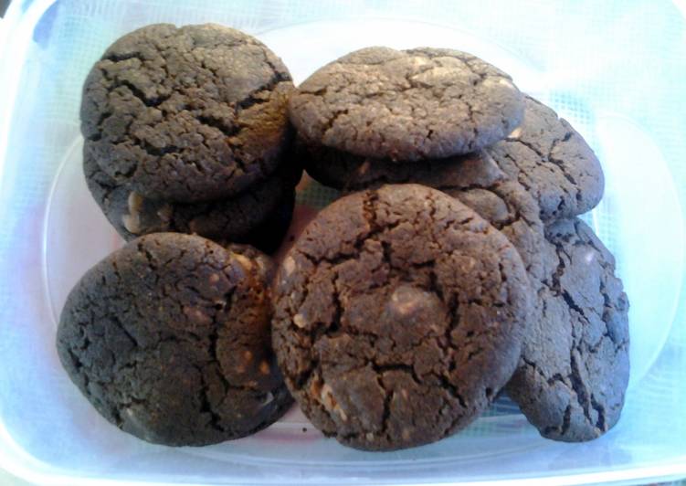 Steps to Prepare Speedy Chewy Double Chocolate Cookies Recipe