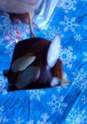 A picture of chocolate covered marshmallows.