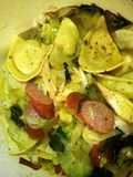 Pierogi, cabbage and kielbasa bake