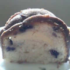 A picture of Lemon- Blueberry Swirl Cake.