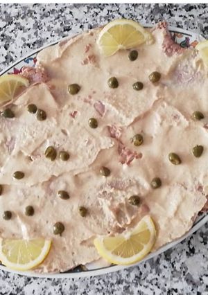 A picture of Vitello tonnato.